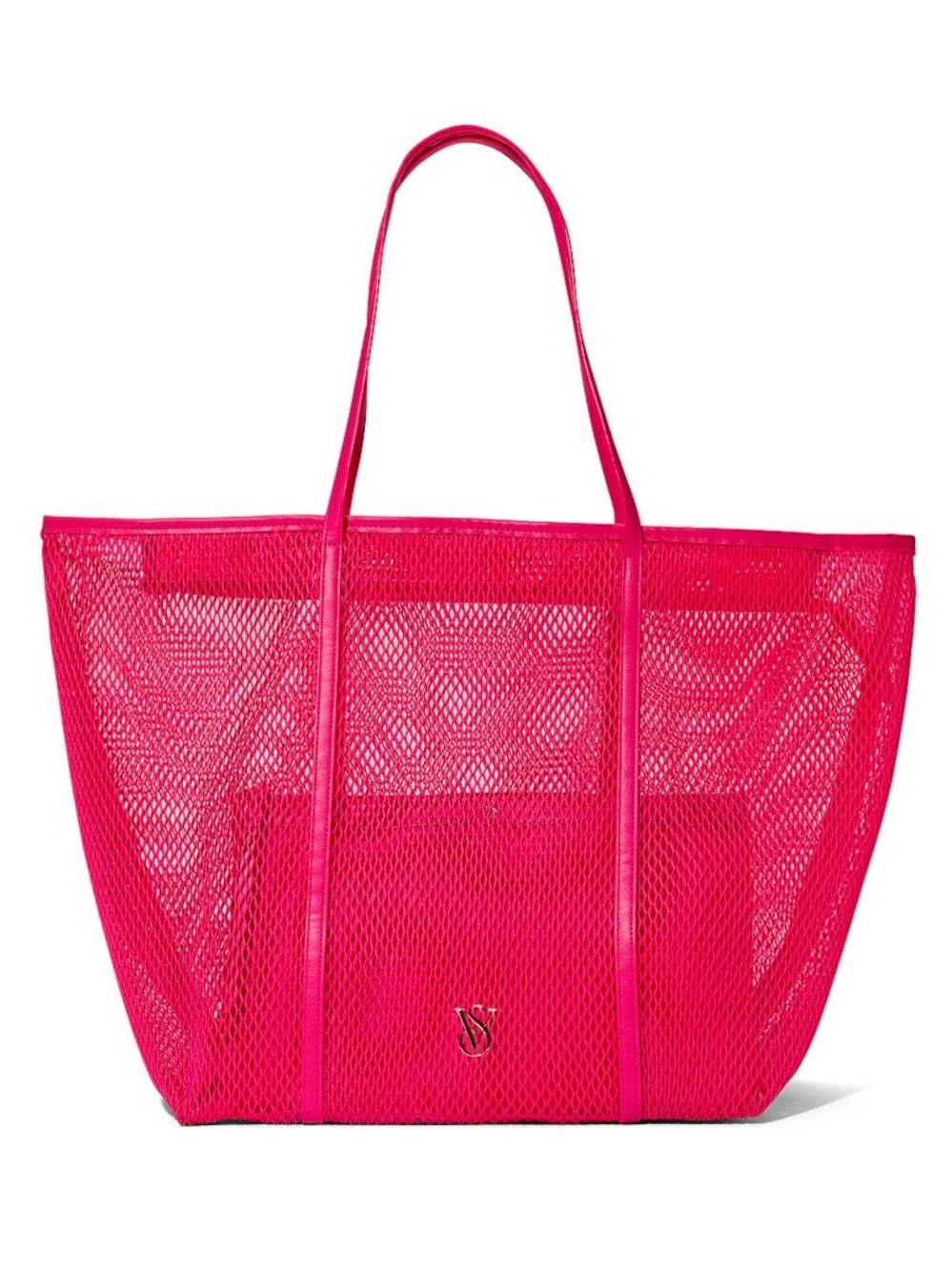 Victoria’s Secret Fuchsia Mesh Tote Bag w/ Pouch NWT Beach Shopper